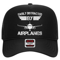 Easily Distracted By Airplanes Aviation Pilot Airplane Lover Hat