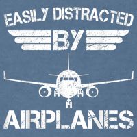 Easily Distracted By Airplanes Aviation Pilot Airplane Lover Garment-Dyed Sweatshirt