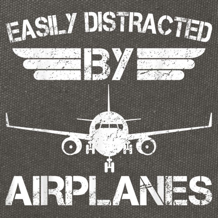 Easily Distracted By Airplanes Aviation Pilot Airplane Lover Cotton Canvas Backpack