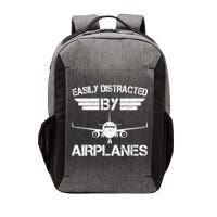 Easily Distracted By Airplanes Aviation Pilot Airplane Lover Vector Backpack