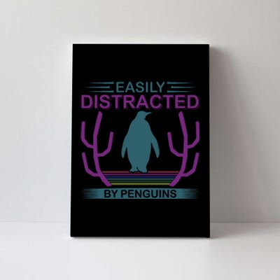 Easily Distracted By Penguins Canvas