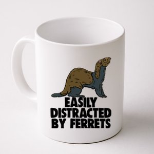 Easily Distracted By Ferregift Funny Ferret Lovers Gift Coffee Mug