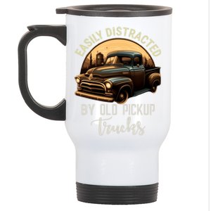 Easily Distracted By Old Pickup Trucks Classic Cars Lover Gift Stainless Steel Travel Mug