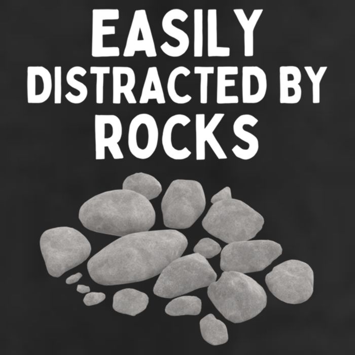 Easily Distracted By Rocks Funny Rock Lover Gift Golf Towel