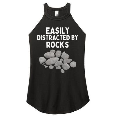 Easily Distracted By Rocks Funny Rock Lover Gift Women's Perfect Tri Rocker Tank