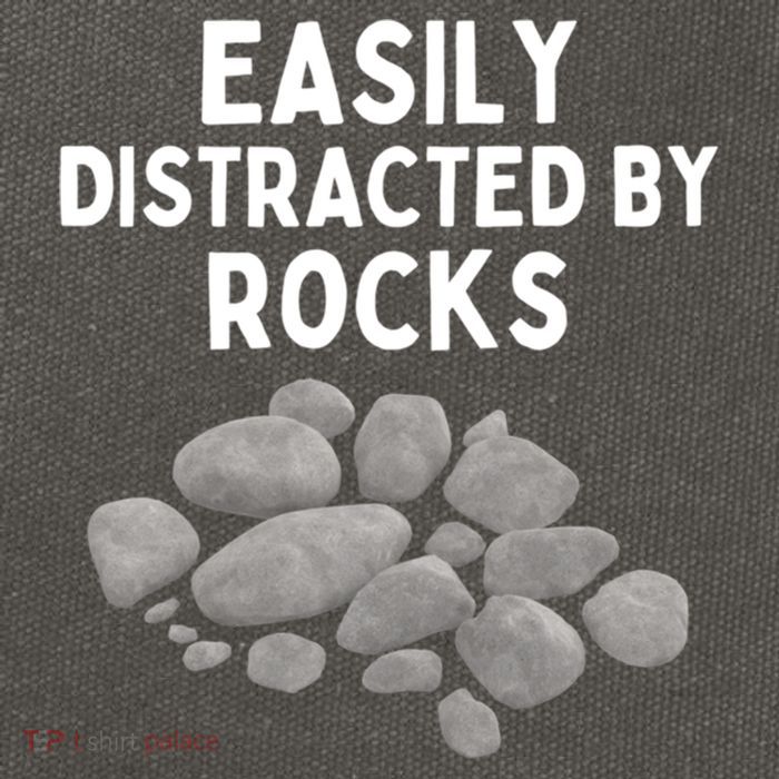 Easily Distracted By Rocks Funny Rock Lover Gift Cotton Canvas Backpack
