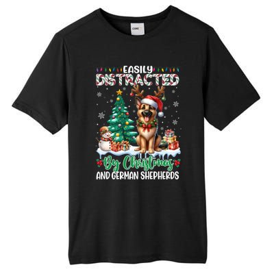 Easily Distracted By Christmas And Ger Shepherds Dog Xmas Swea Tall Fusion ChromaSoft Performance T-Shirt