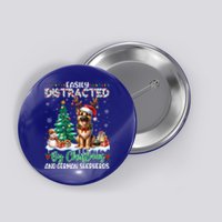 Easily Distracted By Christmas And Ger Shepherds Dog Xmas Swea Button