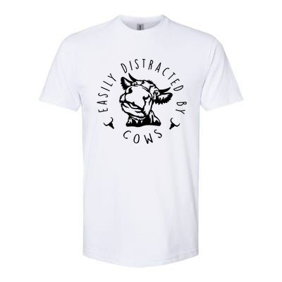 Easily Distracted By Cows Funny Cow Softstyle CVC T-Shirt