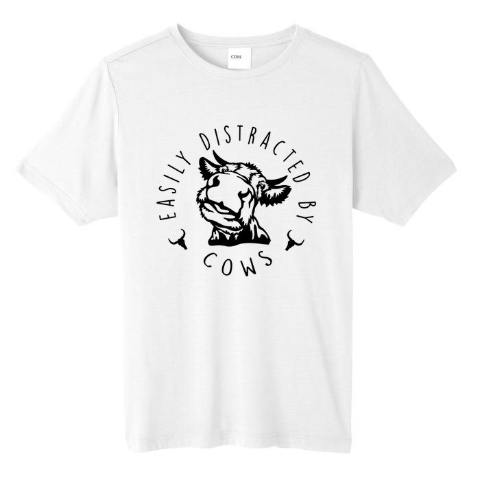 Easily Distracted By Cows Funny Cow Tall Fusion ChromaSoft Performance T-Shirt