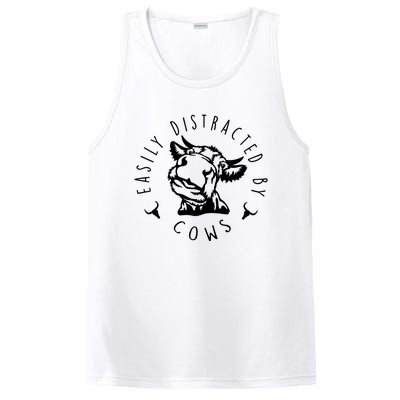 Easily Distracted By Cows Funny Cow PosiCharge Competitor Tank