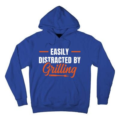 Easily Distraced By Grilling Barbecue Grill Master Steak Bbq Gift Tall Hoodie