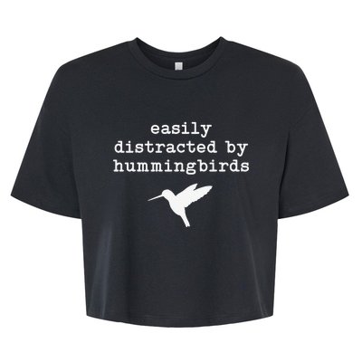 Easily Distracted by Hummingbirds Birds Lover Bella+Canvas Jersey Crop Tee