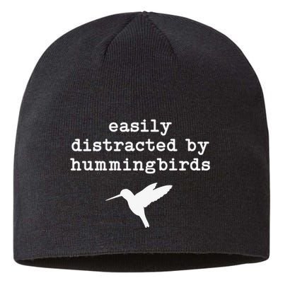 Easily Distracted by Hummingbirds Birds Lover Sustainable Beanie