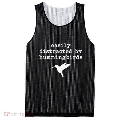 Easily Distracted by Hummingbirds Birds Lover Mesh Reversible Basketball Jersey Tank