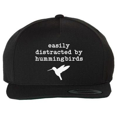 Easily Distracted by Hummingbirds Birds Lover Wool Snapback Cap