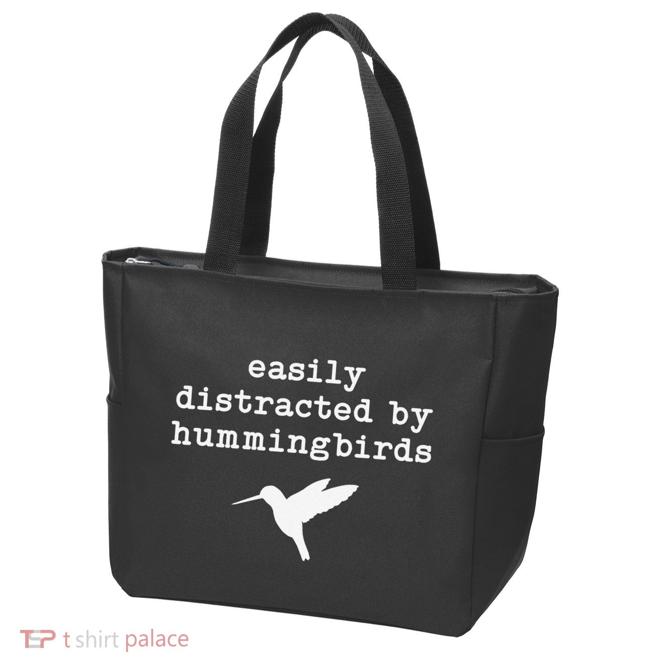 Easily Distracted by Hummingbirds Birds Lover Zip Tote Bag
