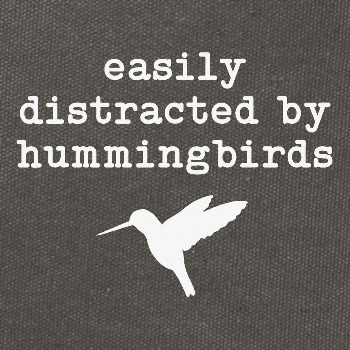 Easily Distracted by Hummingbirds Birds Lover Cotton Canvas Backpack