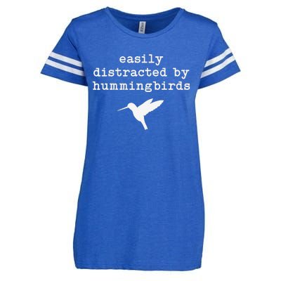 Easily Distracted by Hummingbirds Birds Lover Enza Ladies Jersey Football T-Shirt