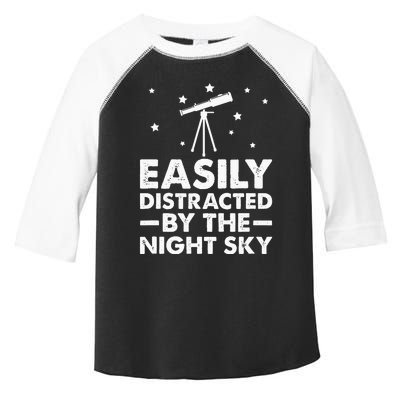 Easily Distracted By The Night Sky Stargazing Toddler Fine Jersey T-Shirt