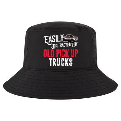 Easily Distracted By Old Pickup Trucks Classic Cars Cool Comfort Performance Bucket Hat