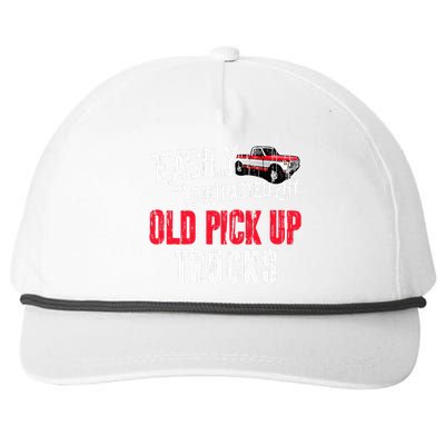 Easily Distracted By Old Pickup Trucks Classic Cars Snapback Five-Panel Rope Hat