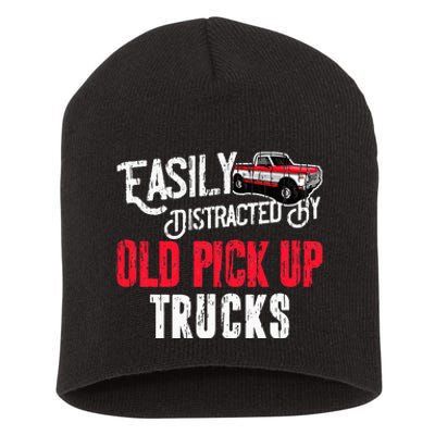 Easily Distracted By Old Pickup Trucks Classic Cars Short Acrylic Beanie