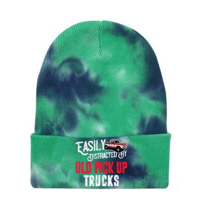 Easily Distracted By Old Pickup Trucks Classic Cars Tie Dye 12in Knit Beanie