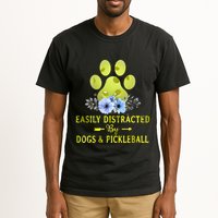 EASILY DISTRACTED BY DOGS & PICKLEBALL LQT Tall T-Shirt