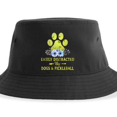 EASILY DISTRACTED BY DOGS & PICKLEBALL LQT Sustainable Bucket Hat