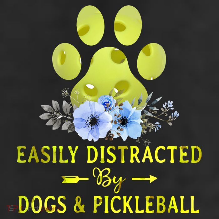 EASILY DISTRACTED BY DOGS & PICKLEBALL LQT 11oz C Handle Ceramic Mug