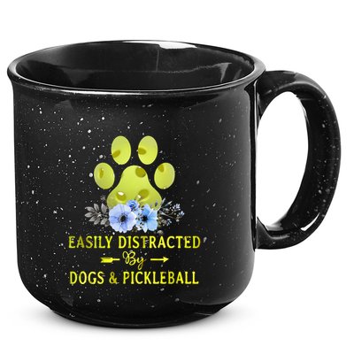 EASILY DISTRACTED BY DOGS & PICKLEBALL LQT 15oz Campfire Ceramic Mug