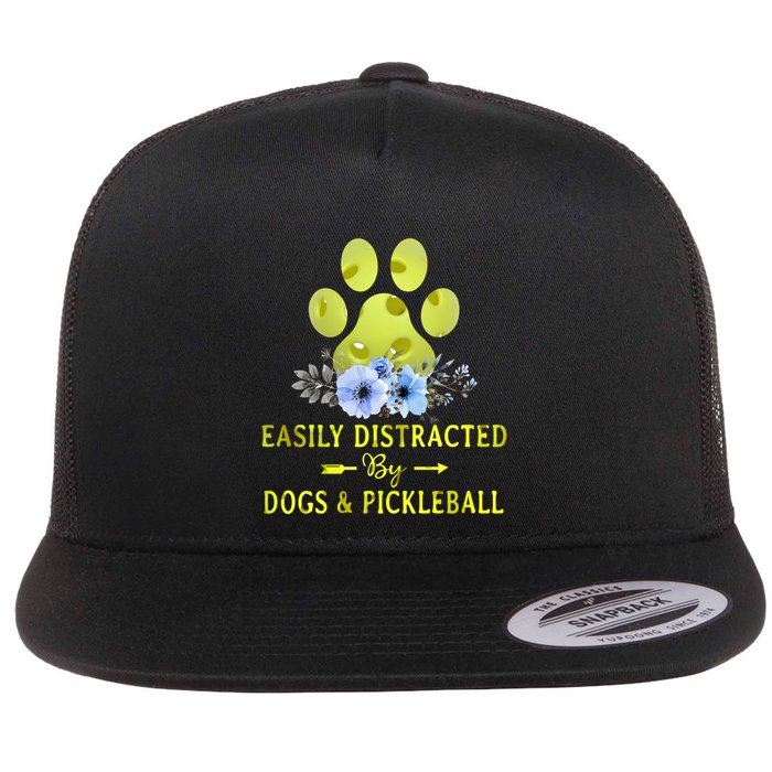 EASILY DISTRACTED BY DOGS & PICKLEBALL LQT Flatbill Hat