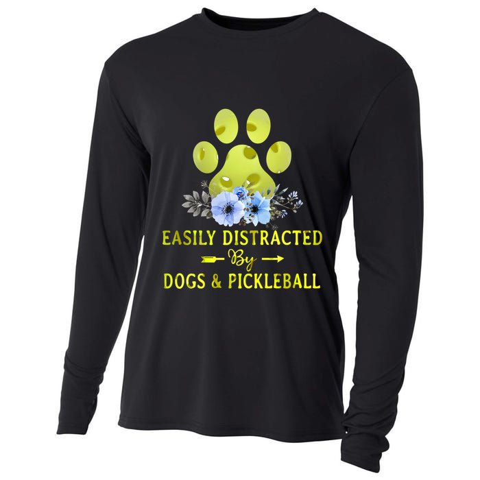 EASILY DISTRACTED BY DOGS & PICKLEBALL LQT Cooling Performance Long Sleeve Crew
