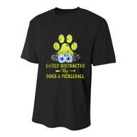 EASILY DISTRACTED BY DOGS & PICKLEBALL LQT Youth Performance Sprint T-Shirt