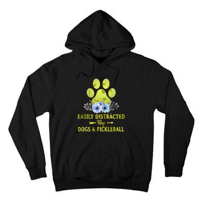EASILY DISTRACTED BY DOGS & PICKLEBALL LQT Tall Hoodie
