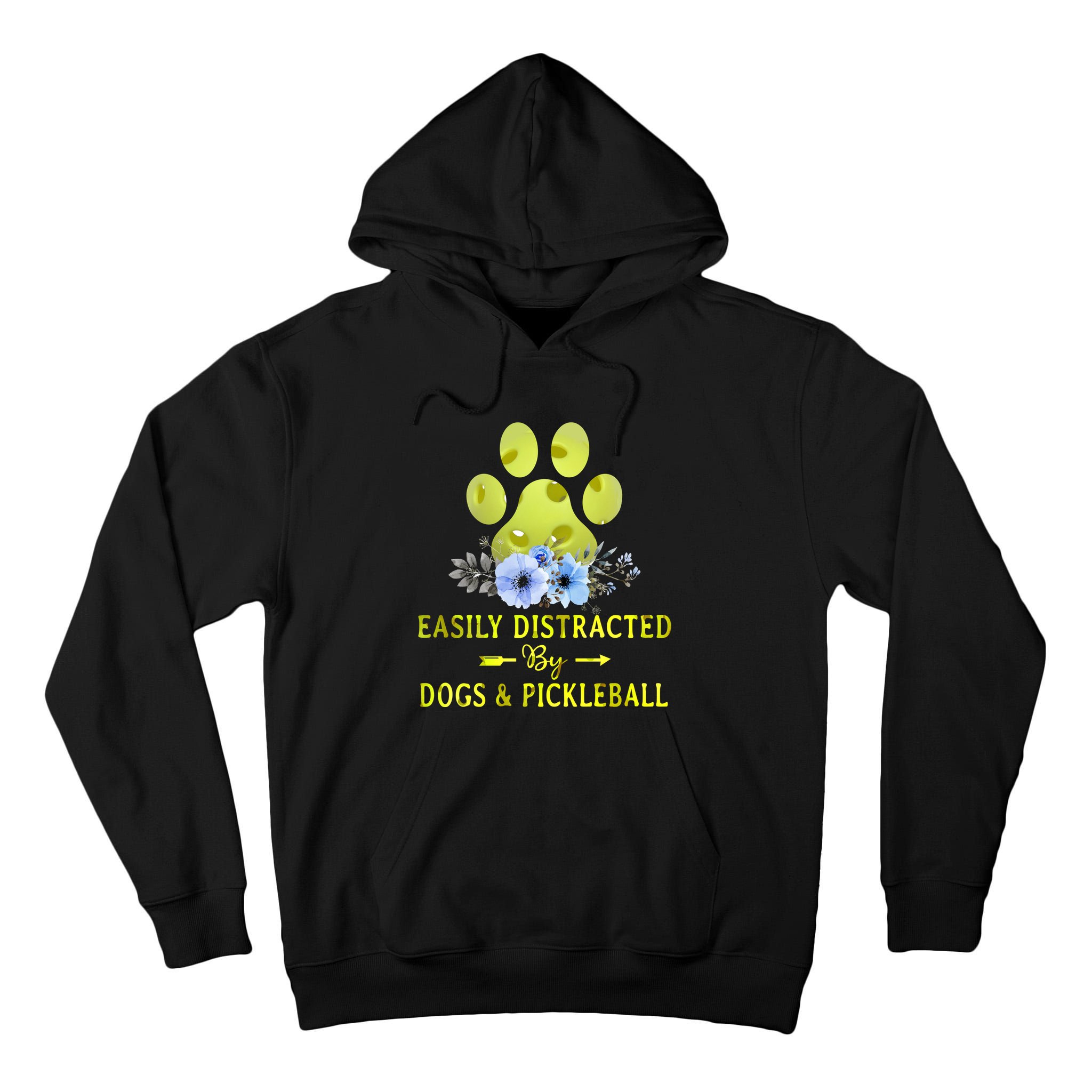EASILY DISTRACTED BY DOGS & PICKLEBALL LQT Tall Hoodie
