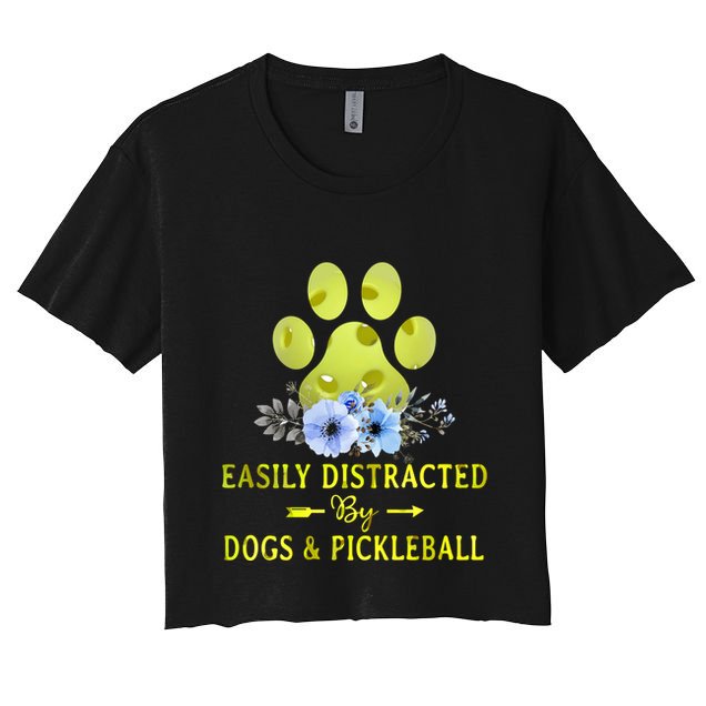 EASILY DISTRACTED BY DOGS & PICKLEBALL LQT Crop Top