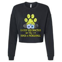 EASILY DISTRACTED BY DOGS & PICKLEBALL LQT Cropped Pullover Crew