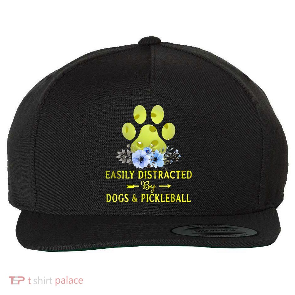 EASILY DISTRACTED BY DOGS & PICKLEBALL LQT Wool Snapback Cap