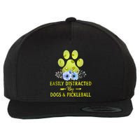 EASILY DISTRACTED BY DOGS & PICKLEBALL LQT Wool Snapback Cap