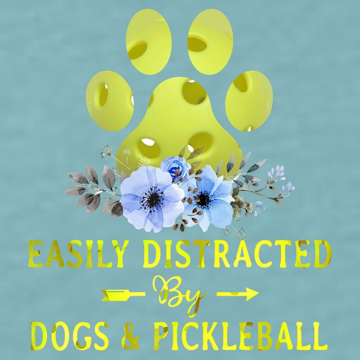 EASILY DISTRACTED BY DOGS & PICKLEBALL LQT Sueded Cloud Jersey T-Shirt