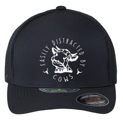 Easily Distracted By Cows Flexfit Unipanel Trucker Cap