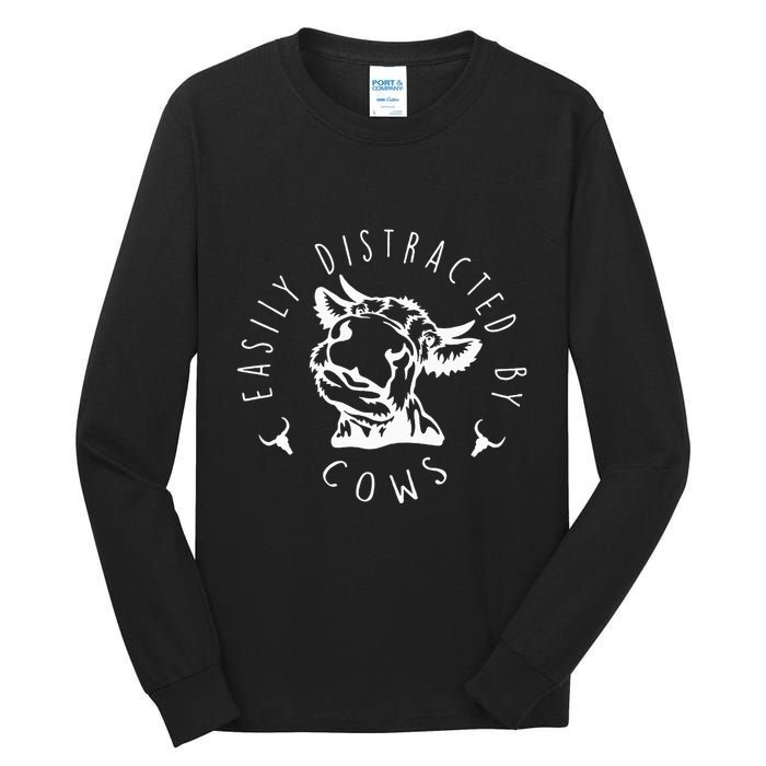 Easily Distracted By Cows Tall Long Sleeve T-Shirt