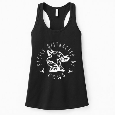 Easily Distracted By Cows Womens Tank Top