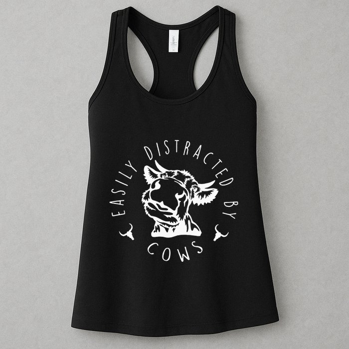 Easily Distracted By Cows Womens Tank Top