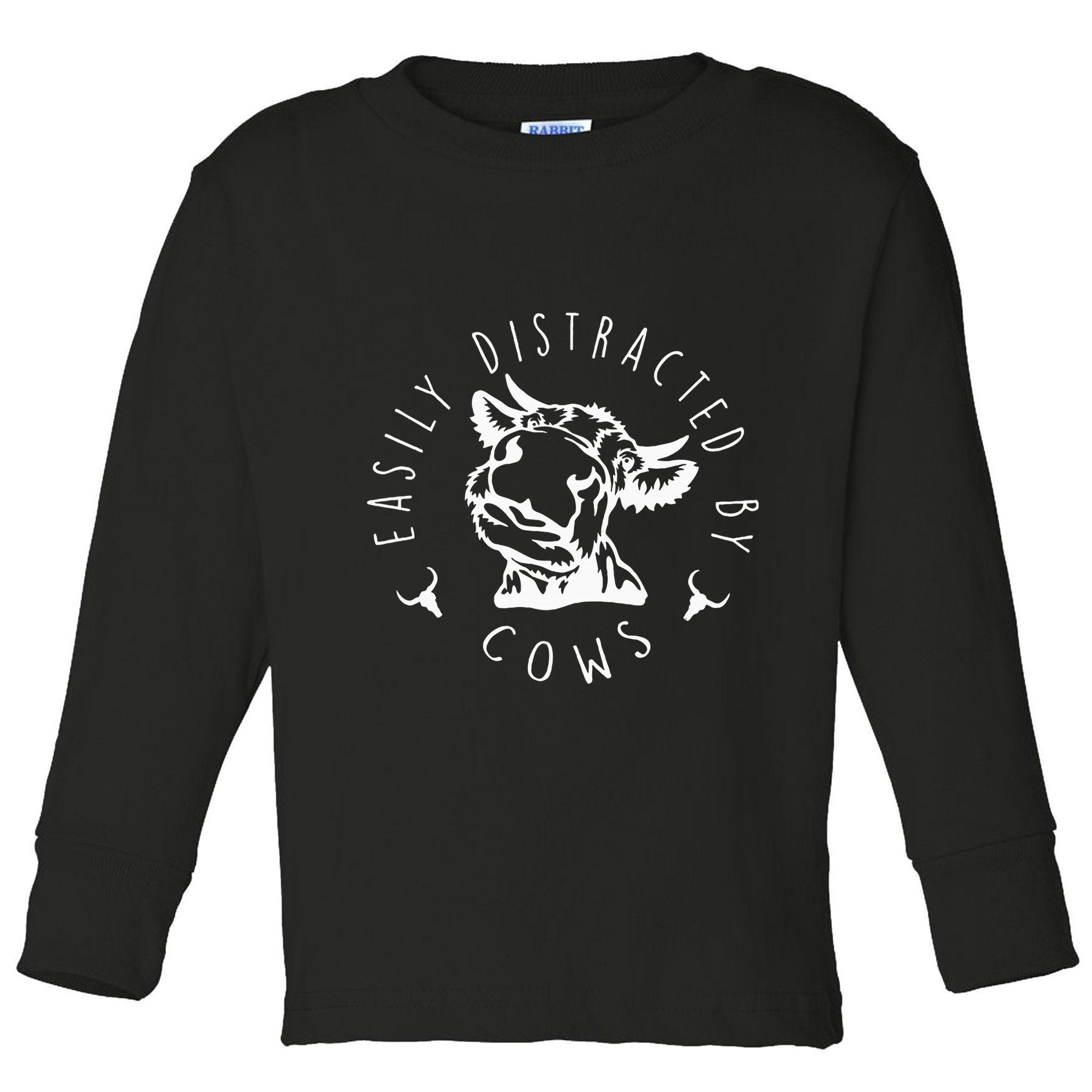 Easily Distracted By Cows Toddler Long Sleeve Shirt