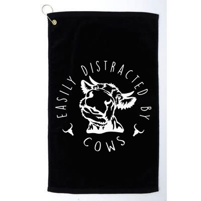 Easily Distracted By Cows Golf Towel