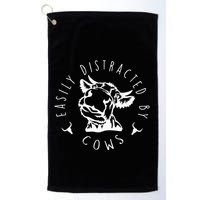 Easily Distracted By Cows Golf Towel