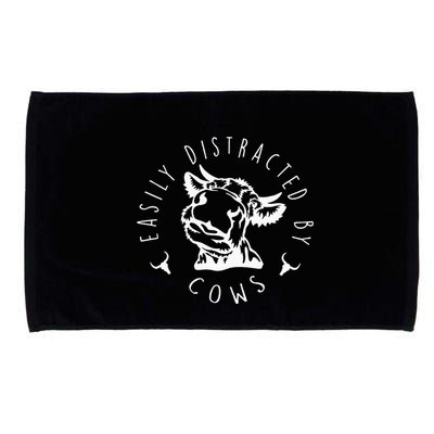 Easily Distracted By Cows Microfiber Hand Towel